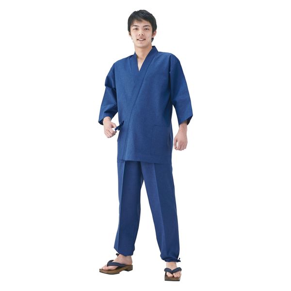 興栄繊商 KG301 清涼甚平 上衣 ネイビー L KG301-ネイビー-L 1着（直送品）