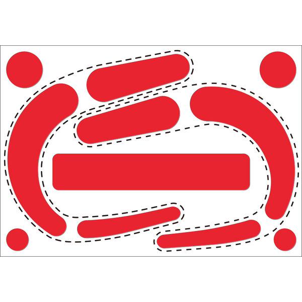 つくし工房 Uネオン 墜落制止用器具フック用蛍光ステッカー 蛍光レッド