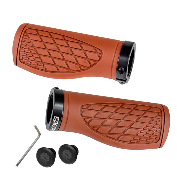 GORIX GX-AGOO ショートグリップ (左右95mm) ブラウン 43606 1セット(2個入)（直送品）