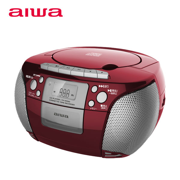 aiwa（アイワ） CDラジカセ ステレオスピーカー AM/FM（ワイドFM対応） GAA4-CRC0001（RD） 1台 - アスクル