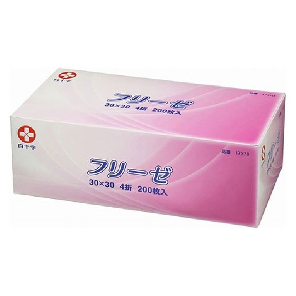 白十字 フリーゼ 30×30 4折 17370 1箱(200枚入x12個)（直送品
