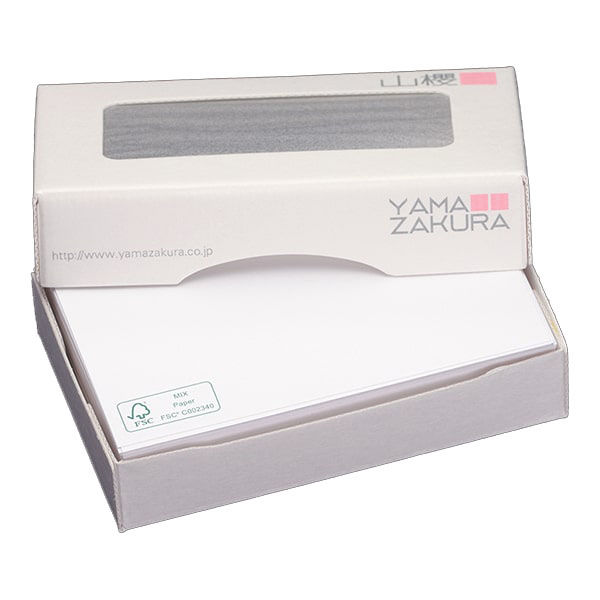 山櫻 4号 名刺 森林認証マーク入 ホワイト Y 4 YAMA-4097-0010 1個(100枚)（直送品） - アスクル