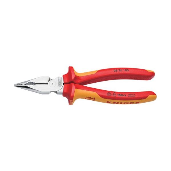 KNIPEX 絶縁ニードルノーズペンチ 185mm 1000V 0826-185 1丁 657-0591（直送品）