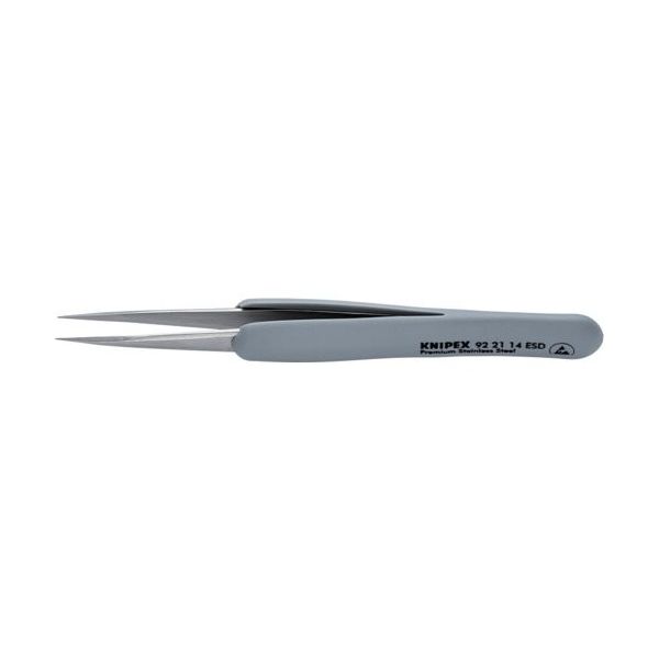 KNIPEX ラバーハンドル付き精密ピンセット 先丸 130ММ 9221