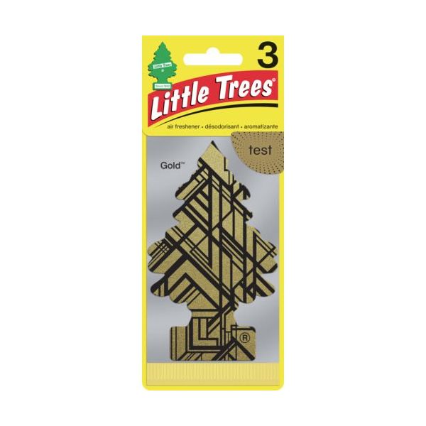 カーフレッシュ社 リトルツリーズ LT エアーフレッシュナー 3P ー Gold(ゴールド) LT304 1パック(3枚) 671-4645（直送品）