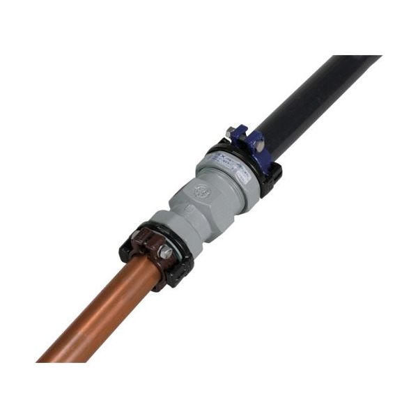 SKカワニシ ポリエチレン管×銅管2形用異種管継手 SKX銅管用異種ソケット P25×Cu(2)25 SKX-S-P25XCU2-25 1個（直送品）