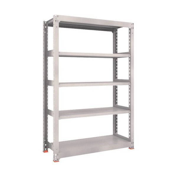 TRUSCO M3型中量棚 H1200 W900 D1121 4段 免震樹脂ベース付 ネオグレー M3-43124SFC NG 1台（直送品）