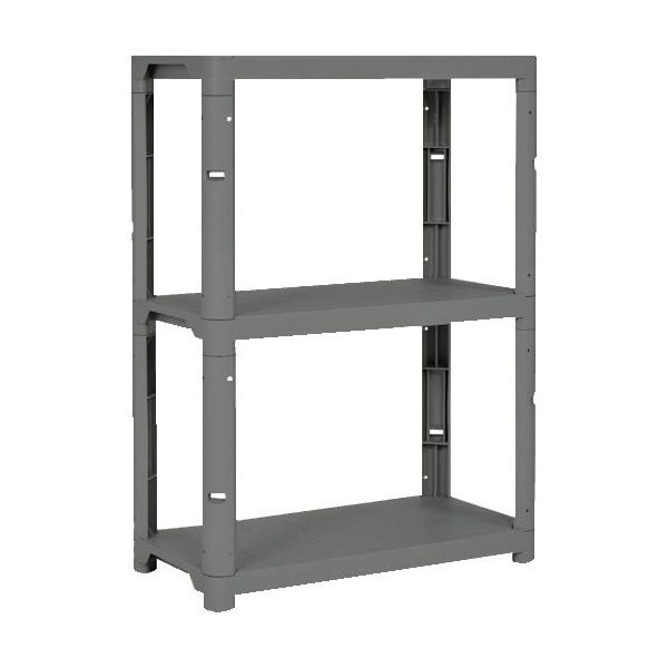 トラスコ中山 TRUSCO プラ棚 高さ1229ー3段タイプ コーナーキャップ4個付 アーセナルグレー TPT-4343C-DG 1台（直送品）