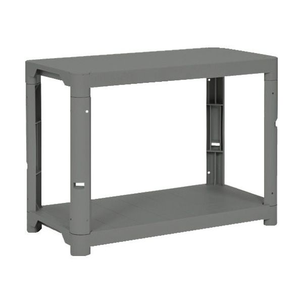 トラスコ中山 TRUSCO プラ棚 高さ658ー2段タイプ コーナーキャップ4個付 アーセナルグレー TPT-2342C-DG 1台（直送品）