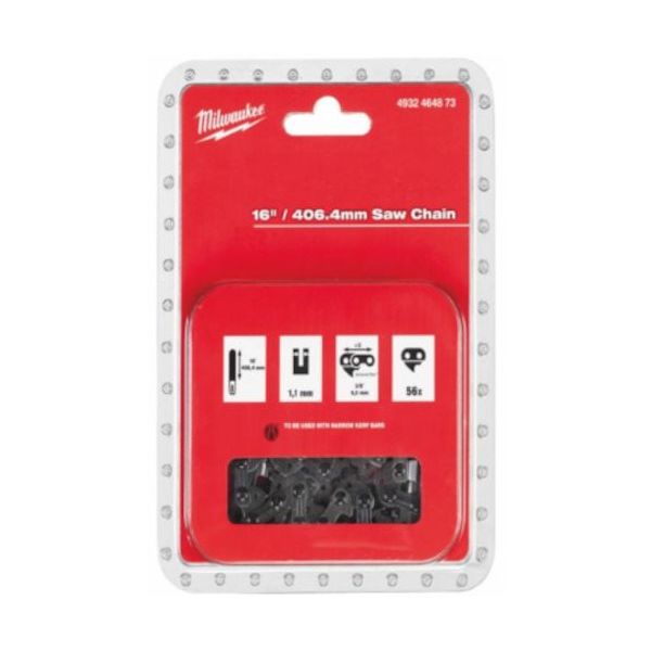 ミルウォーキーエレクトリックツール milwaukee 406mm(16インチ)チェーンソー用チェーン 4932464873 1個（直送品）