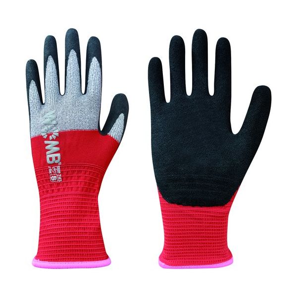 東和コーポレーション トワロン 天然ゴム背抜き手袋 WOMBーMF2高視認 レッド S 743-S 1双 558-4080（直送品）