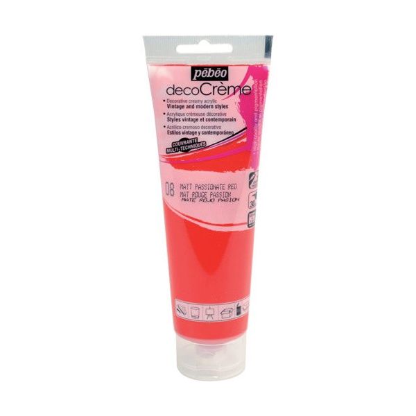 ペベオ・ジャポン Pebeo デコクリーム 120mlマット パッションレッド 089008 1本 555-9458（直送品）