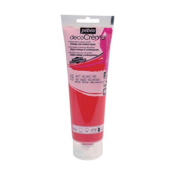 ペベオ・ジャポン Pebeo デコクリーム 120mlマット ボルカニックレッド 089009 1本 555-9459（直送品）
