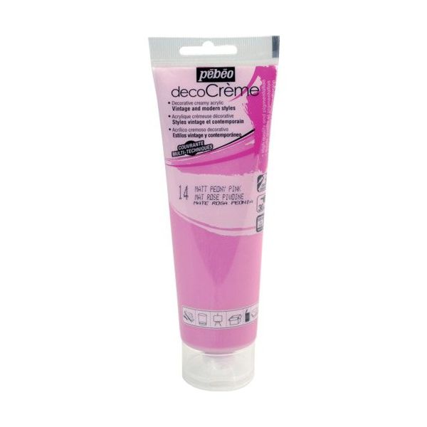 ペベオ・ジャポン Pebeo デコクリーム 120mlマット ペオニーピンク 089014 1本 555-9467（直送品）