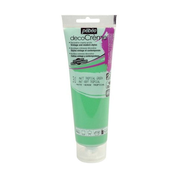 ペベオ・ジャポン Pebeo デコクリーム 120mlマット トロピカルグリーン 089031 1本 555-9435（直送品）