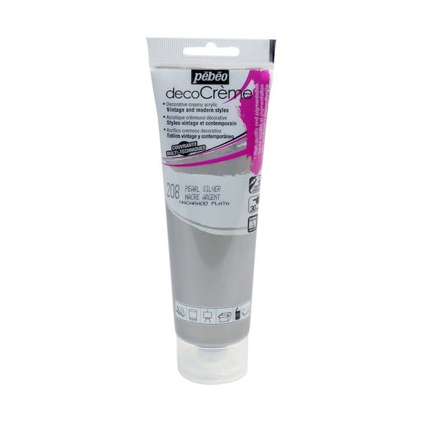 ペベオ・ジャポン Pebeo デコクリーム 120ml パール色 シルバー 089208 1本 555-9401（直送品）