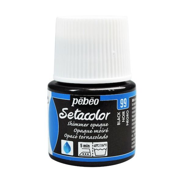 ペベオ・ジャポン ペベオ 布用水性アクリル絵具セタカラーシマー 45ml ブラック 295099 1本 575-8765（直送品）