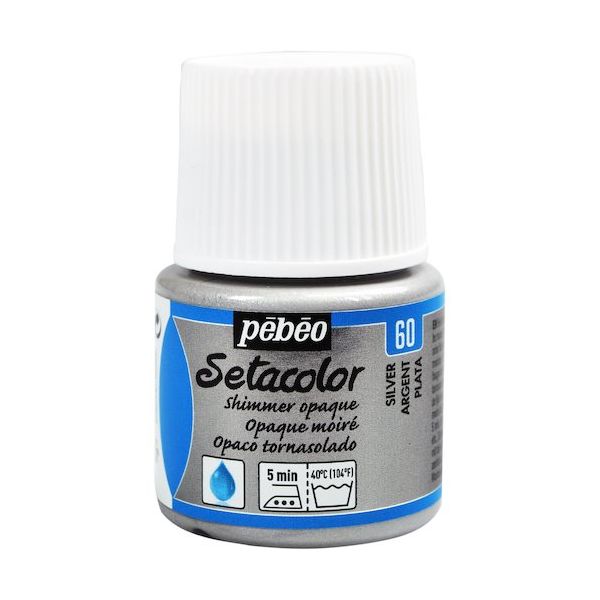 ペベオ・ジャポン ペベオ 布用水性アクリル絵具セタカラーシマー 45ml シルバー 295060 1本 575-8787（直送品）