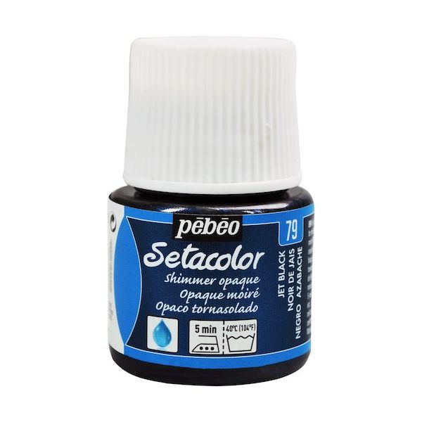 ペベオ・ジャポン ペベオ 布用水性アクリル絵具セタカラーシマー 45ml ジェットブラック 295079 1本 575-8771（直送品）