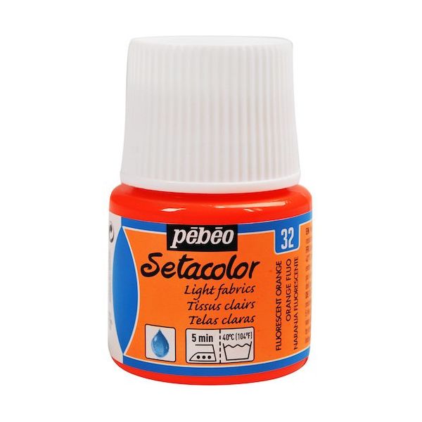 ペベオ・ジャポン ペベオ 布用水性アクリル絵具セタカラー透明蛍光色 45ml フルレセントオレンジ 329032 1本 575-8788（直送品）