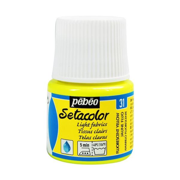ペベオ・ジャポン ペベオ 布用水性アクリル絵具セタカラー透明蛍光色 45ml フルレセントイエロー 329031 1本 575-8775（直送品）