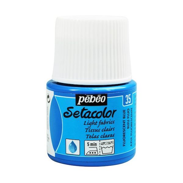 ペベオ・ジャポン ペベオ 布用水性アクリル絵具セタカラー透明蛍光色 45ml フルレセントブルー 329035 1本 576-0304（直送品）