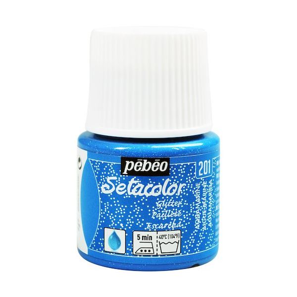 ペベオ・ジャポン ペベオ 布用水性アクリル絵具セタカラーグリッター 45ml アクアマリン 329201 1本 575-8790（直送品）