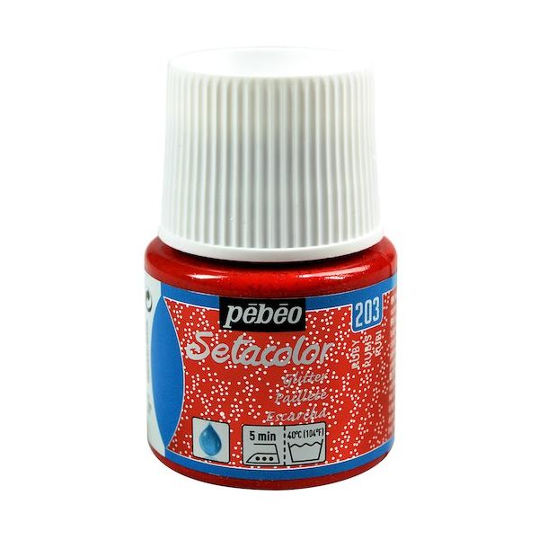 ペベオ・ジャポン ペベオ 布用水性アクリル絵具セタカラーグリッター 45ml ルビー 329203 1本 576-0312（直送品）
