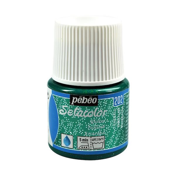 ペベオ・ジャポン ペベオ 布用水性アクリル絵具セタカラーグリッター 45ml エメラルド 329202 1本 575-8767（直送品）