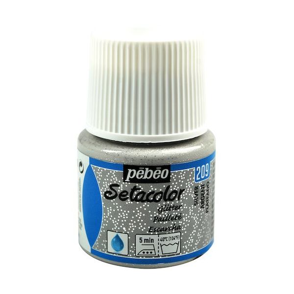 ペベオ・ジャポン ペベオ 布用水性アクリル絵具セタカラーグリッター 45ml シルバー 329209 1本 576-0298（直送品）