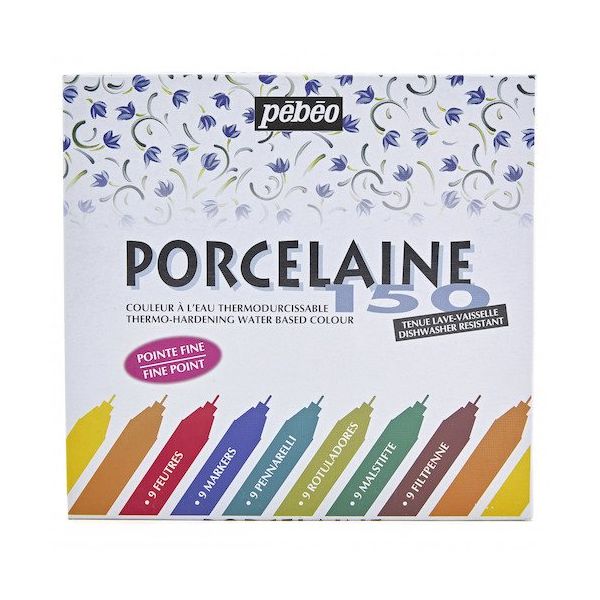 ペベオ・ジャポン ペベオ ポーセレン150 ファインマーカー0.7mmx9色アソートセット 021010 1個 593-9886（直送品）