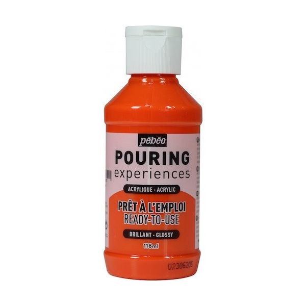 ペベオ・ジャポン ペベオ ポーリングメディウム入り アクリル絵具118ml 12 オレンジ 524612 1個 594-3172（直送品）