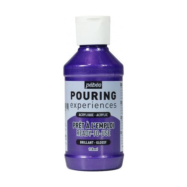 ペベオ・ジャポン ペベオ ポーリングメディウム入り アクリル絵具118ml 27 メタリックパープル 524627 1個 594-3160（直送品）