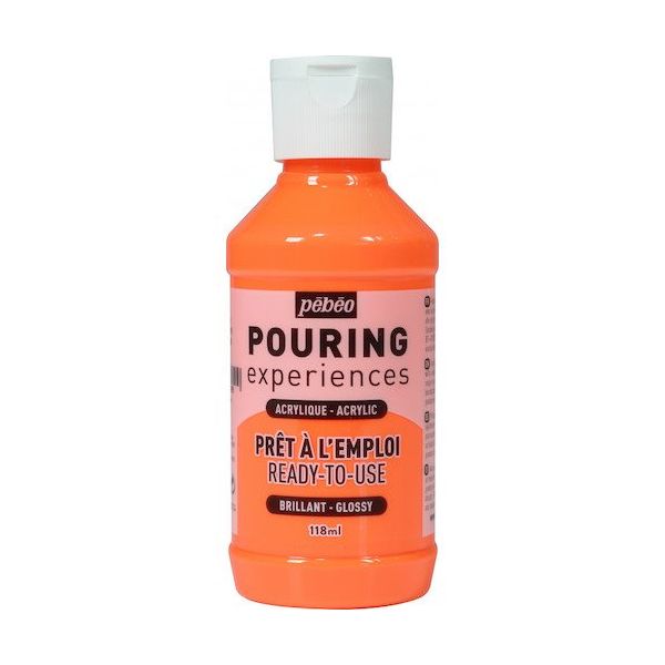 ペベオ・ジャポン ペベオ ポーリングメディウム入り アクリル絵具118ml 29 蛍光オレンジ 524629 1個 594-3168（直送品）