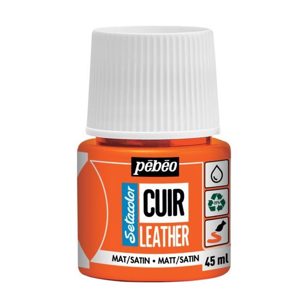 ペベオ・ジャポン Pebeo セタカラーレザー(革用)マット色 45mlNO.04 オレンジ 295604 1本 607-4432（直送品）