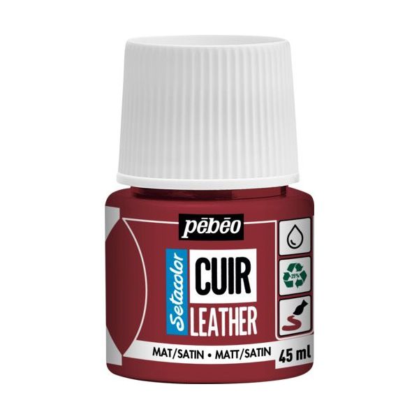 ペベオ・ジャポン Pebeo セタカラーレザー(革用)マット色 45mlNO.06 ディープレッド 295606 1本 607-2957（直送品）