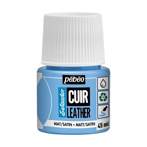 ペベオ・ジャポン Pebeo セタカラーレザー(革用)マット色 45mlNO.10 アイスブルー 295610 1本 607-2930（直送品）