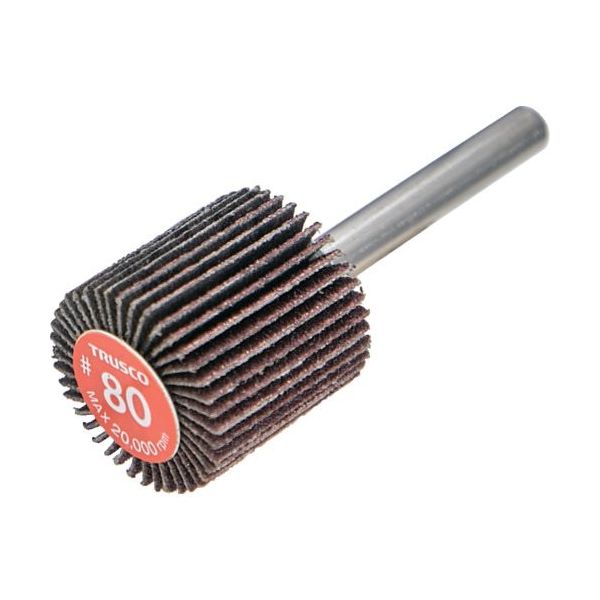 TRUSCO エコノミーフラップホイール 軸径6mm 外径25X幅25X軸長35 #80(5個入) EF2525-80 1箱(5個)（直送品）