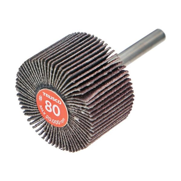 TRUSCO エコノミーフラップホイール 軸径6mm 外径40X幅25X軸長35 #80(5個入) EF4025-80 1箱(5個)（直送品）