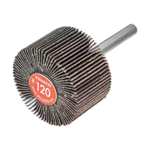 TRUSCO エコノミーフラップホイール 軸径6mm 外径40X幅25X軸長35 #120(5個入) EF4025-120 1箱(5個)（直送品）