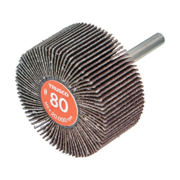 TRUSCO エコノミーフラップホイール 軸径6mm 外径50X幅25X軸長35 #80(5個入) EF5025-80 1箱(5個)（直送品）