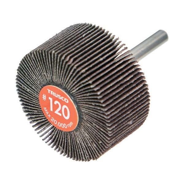 TRUSCO エコノミーフラップホイール 軸径6mm 外径50X幅25X軸長35 #120(5個入) EF5025-120 1箱(5個)（直送品）