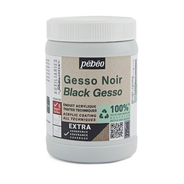 ペベオ・ジャポン ペベオ スチューディオ グリーン アクリリック ブラックジェッソ 225ml 818623 1本 601-6637（直送品）