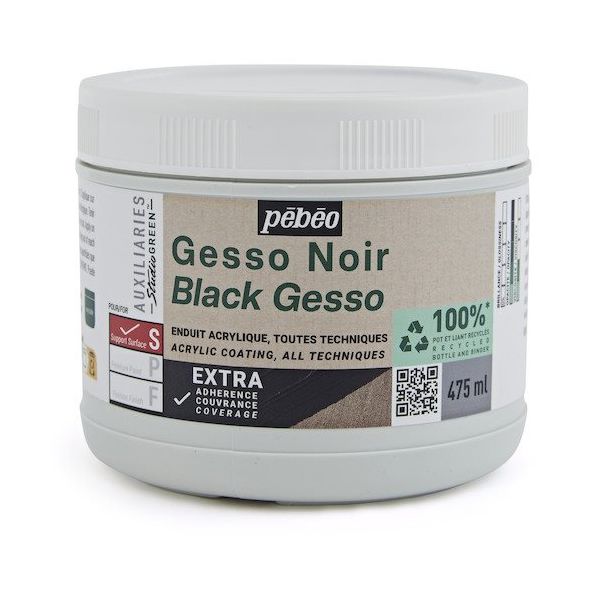 ペベオ・ジャポン ペベオ スチューディオ グリーン アクリリック ブラックジェッソ 475ml 818625 1本 601-6644（直送品）