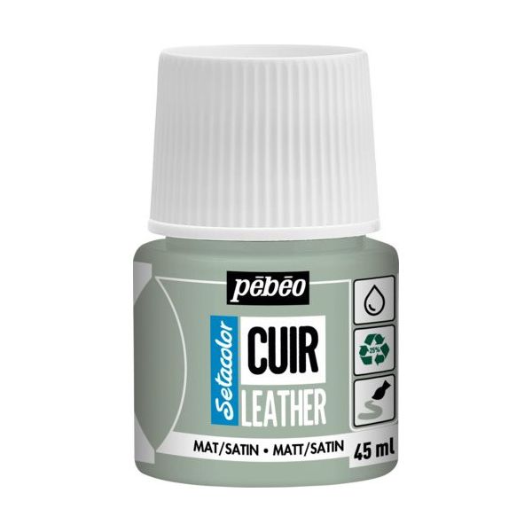 ペベオ・ジャポン Pebeo セタカラーレザー(革用)マット色 45mlNO.14セージグリーン 295614 1本 607-2947（直送品）