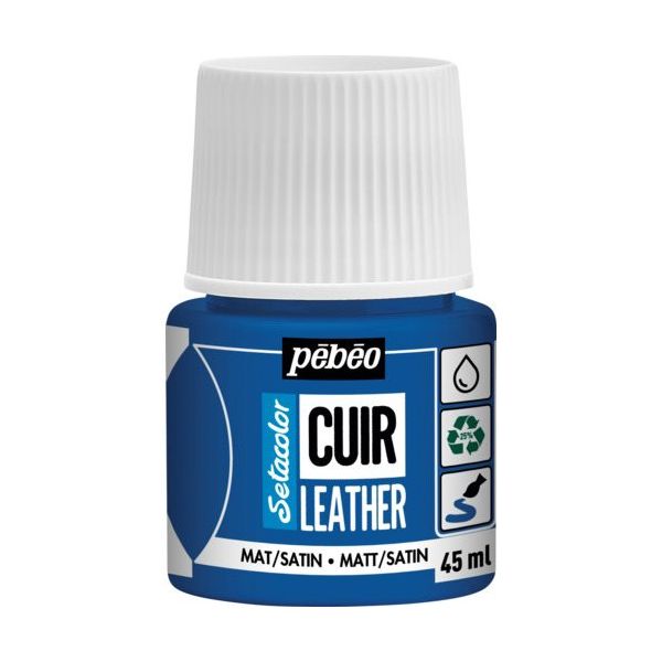 ペベオ・ジャポン Pebeo セタカラーレザー(革用)マット色 45mlNO.12 ウルトラマリンブルー 295612 1本（直送品）
