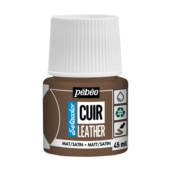 ペベオ・ジャポン Pebeo セタカラーレザー(革用)マット色 45mlNO.18 エスプレッソ 295618 1本 607-2953（直送品）