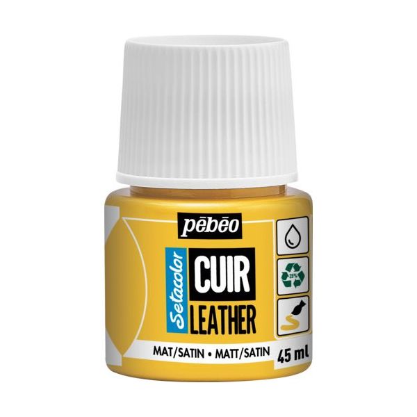 ペベオ・ジャポン Pebeo セタカラーレザー(革用)マット色 45mlNO.02 ビビットイエロー 295602 1本 609-4515（直送品）