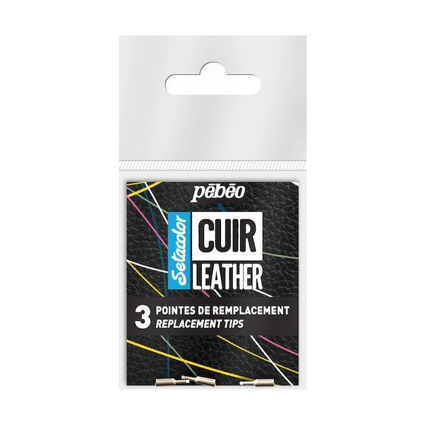 ペベオ・ジャポン Pebeo セタカラーレザー(革用)マーカー用 ペン先替え 3個入り 295689 1パック(3本) 609-4511（直送品）