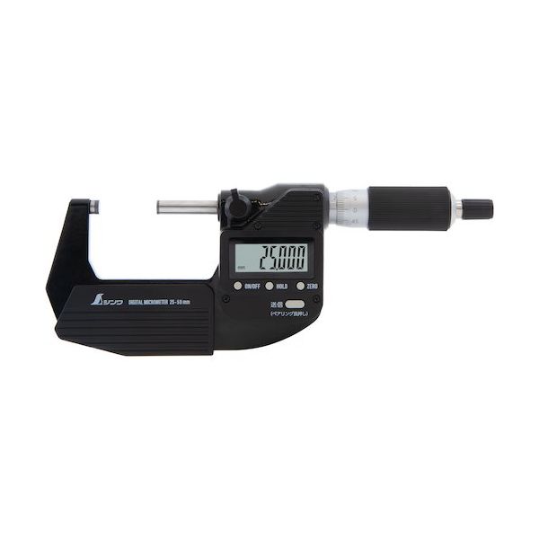 シンワ測定 シンワ JCSS校正証明書付製品 デジタルマイクロ25~50mm 防塵防水転送機能 19101 1台 630-2627（直送品）
